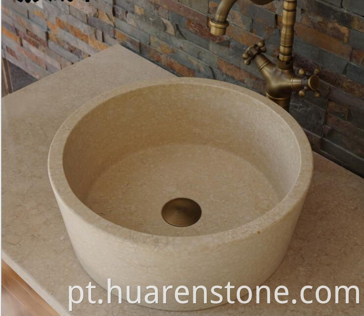 travertine sink vanity